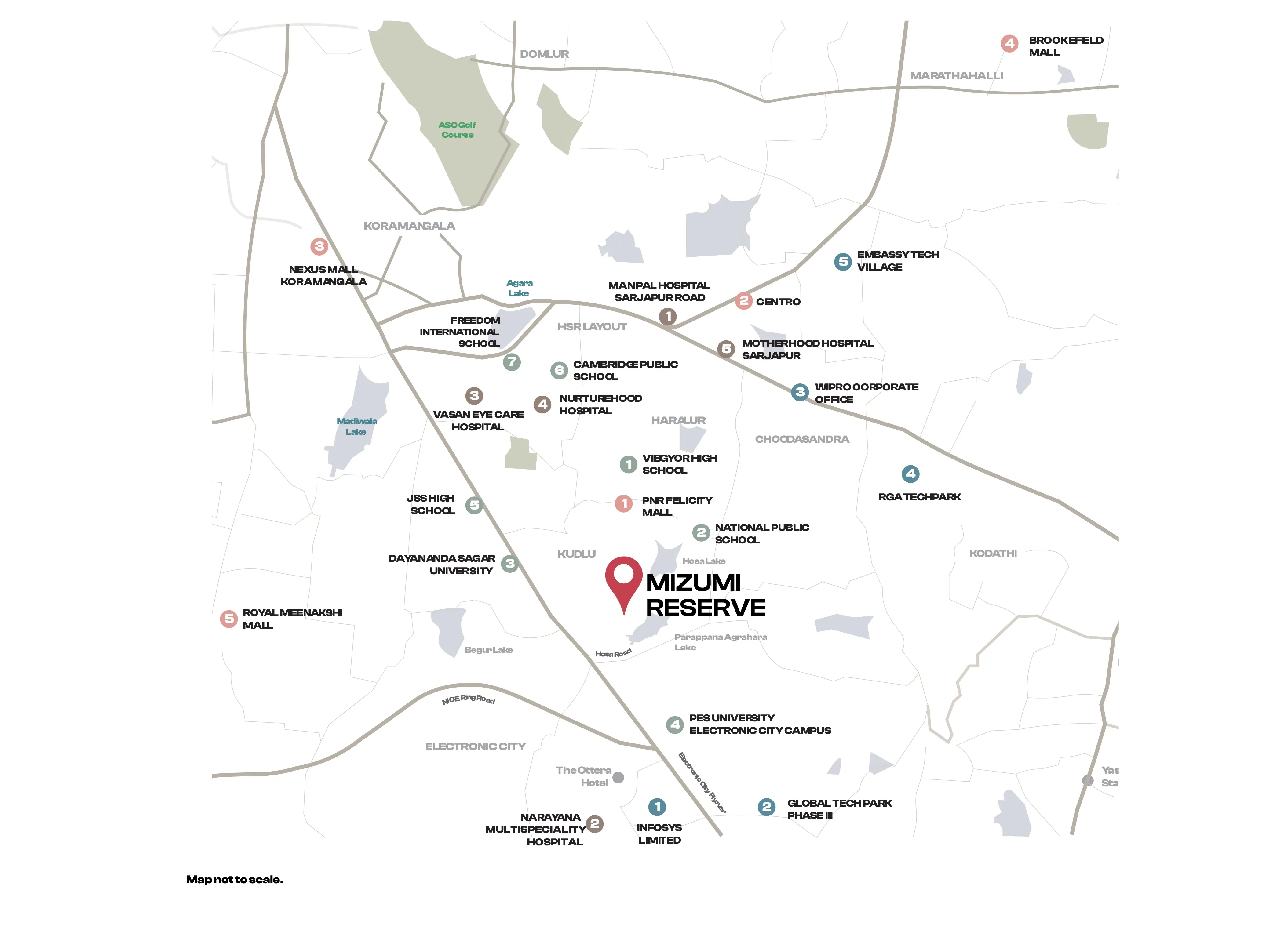 Mizumi Reserve location and connectivity map — not to scale