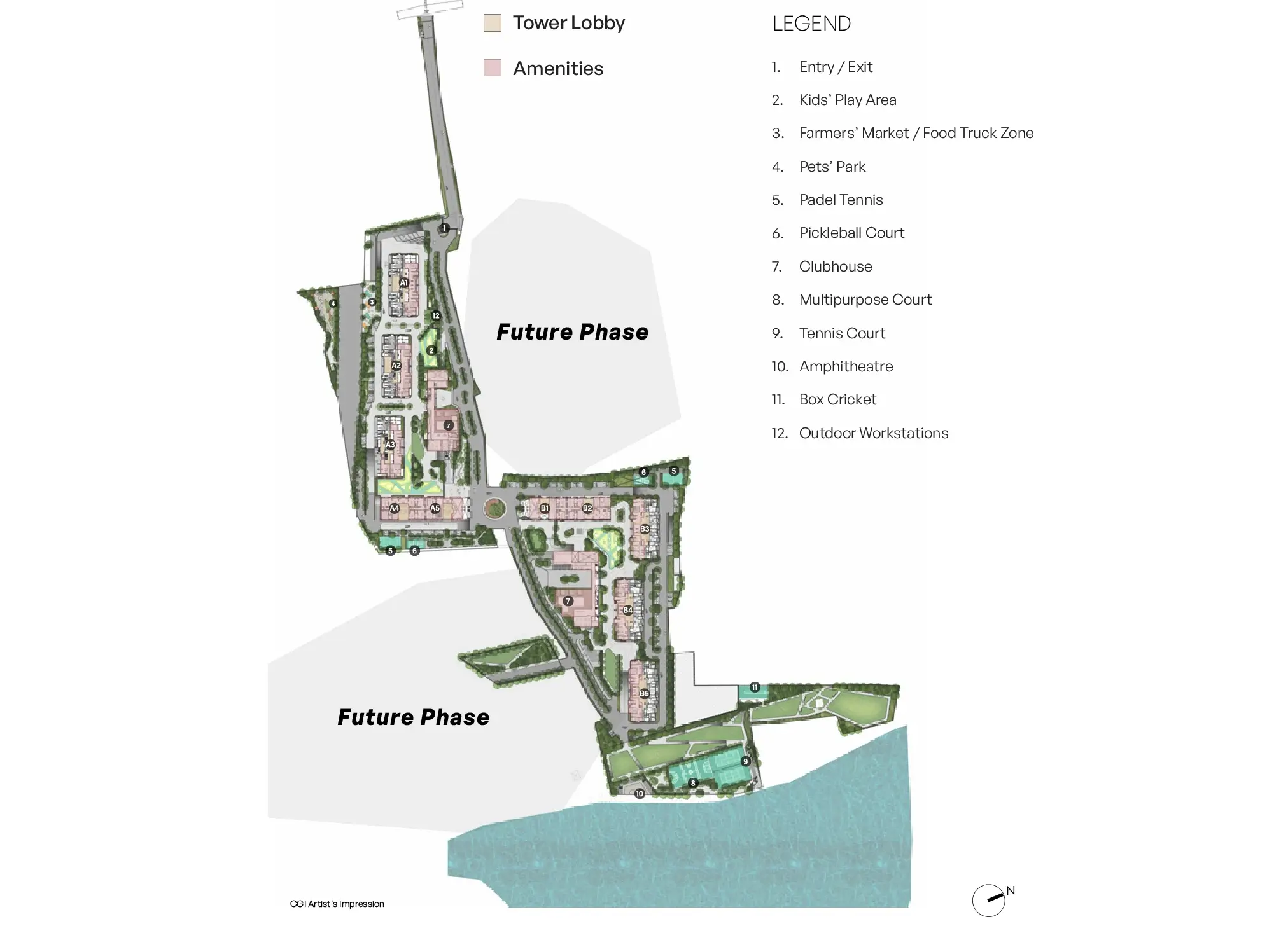 Mizumi Reserve master plan — CGI artist's impression, not to scale